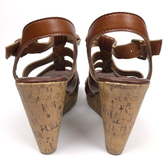 DV Dolce Vita Cognac Brown Cork Wedge Sandals 11 - Picture 4 of 8